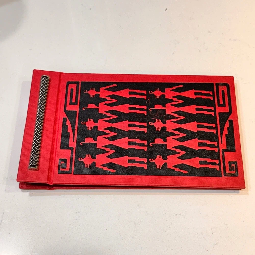 Vintage New Red Black Katchina Dancers Fabric Graphic 30 Black Page Portfolio‎